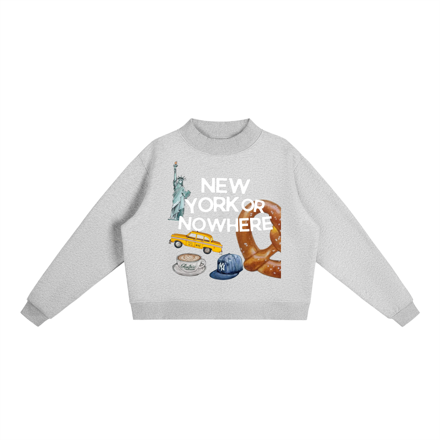 “NYC” Fleece Mock-Neck Sweatshirt