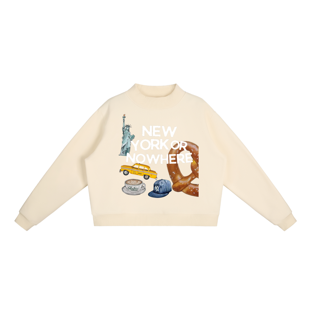 “NYC” Fleece Mock-Neck Sweatshirt