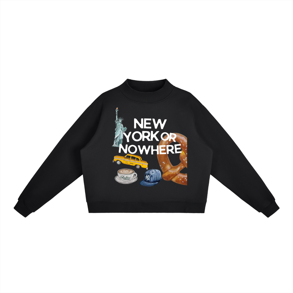 “NYC” Fleece Mock-Neck Sweatshirt