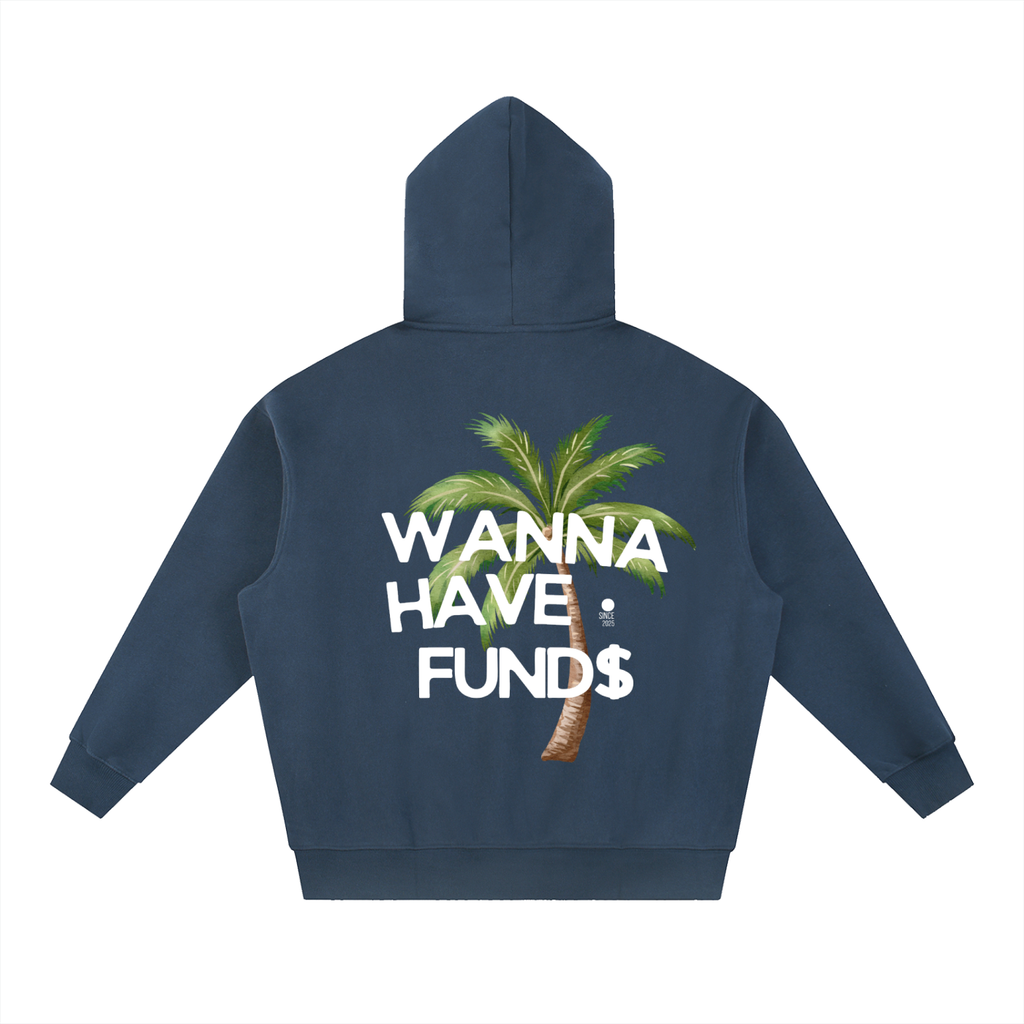 "PALMS"  Oversized Boxy Fit Fleece Hoodie