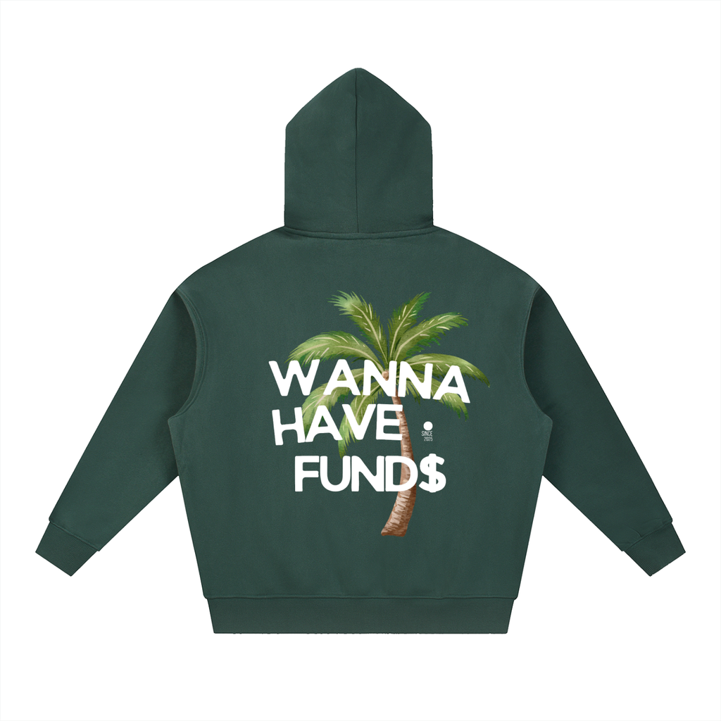 "PALMS"  Oversized Boxy Fit Fleece Hoodie