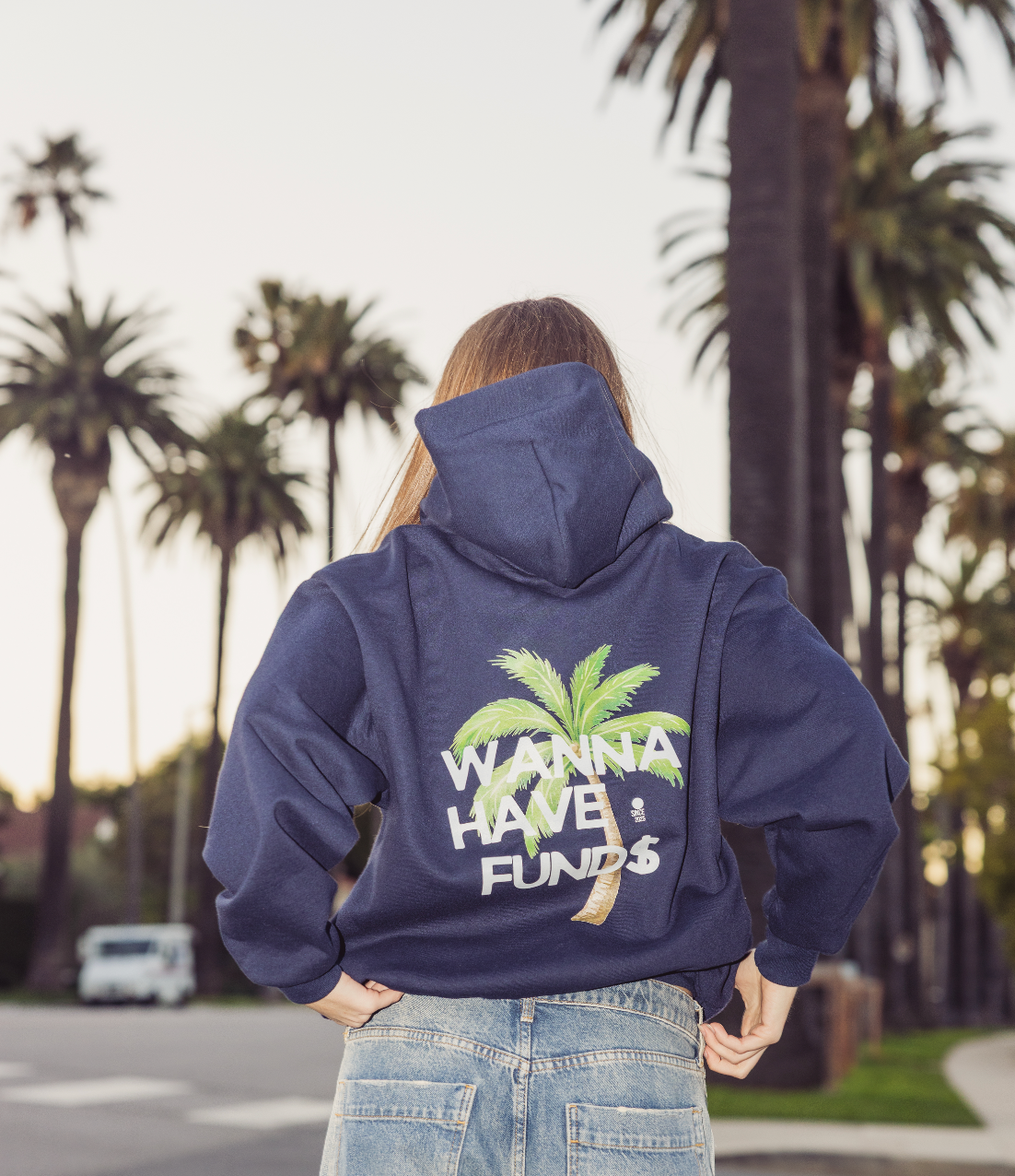 "PALMS"  Oversized Boxy Fit Fleece Hoodie