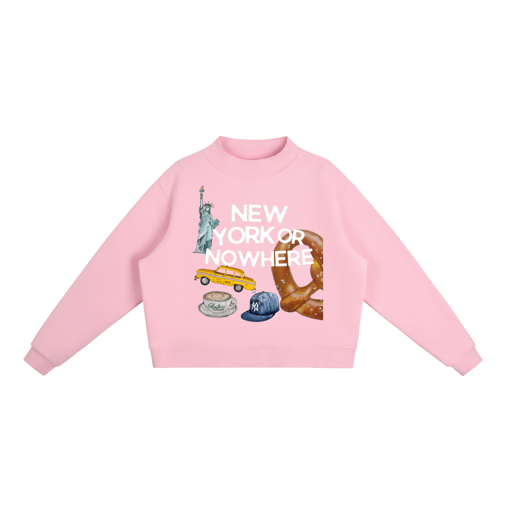 “NYC” Fleece Mock-Neck Sweatshirt