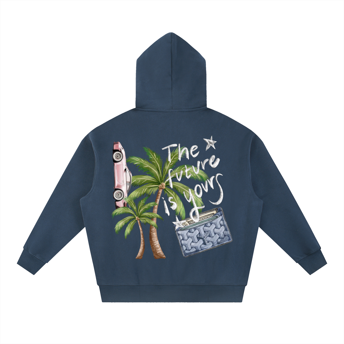 "LOST IN LA" Oversized Boxy Fit Fleece Hoodie