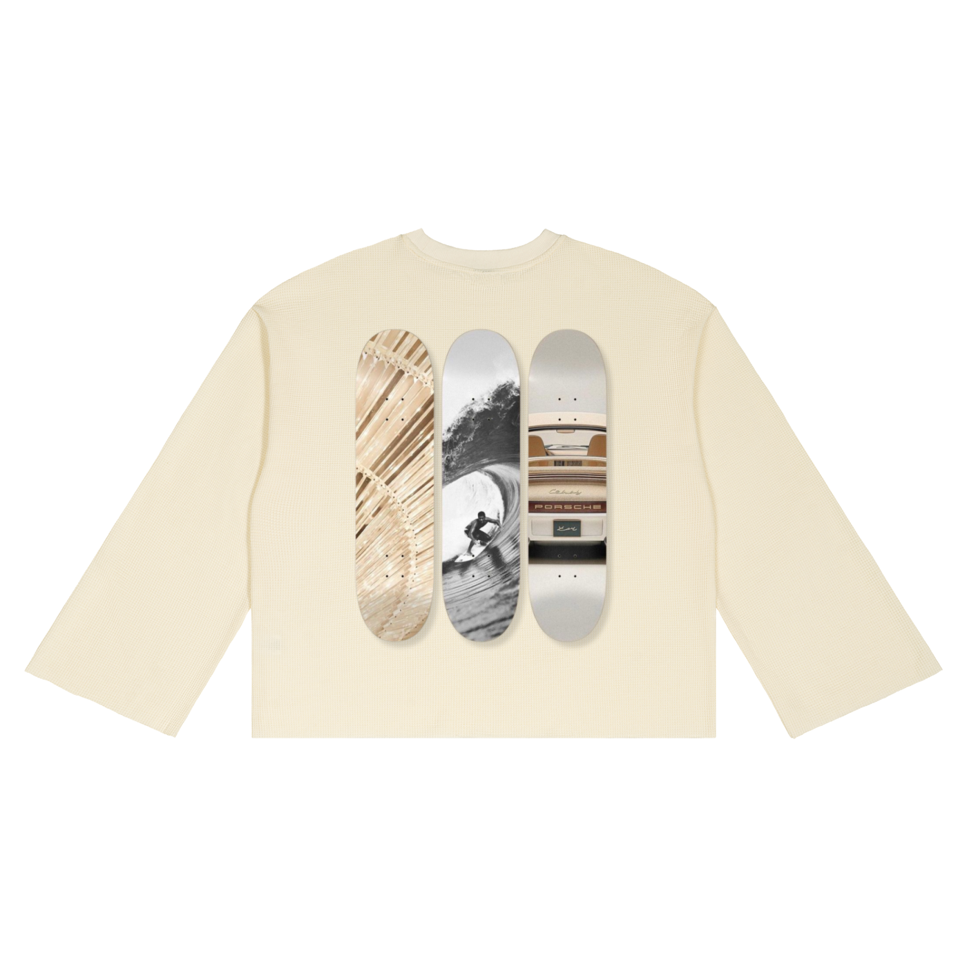 "SURFS UP" Unisex Waffle Raw Edge T-Shirt
